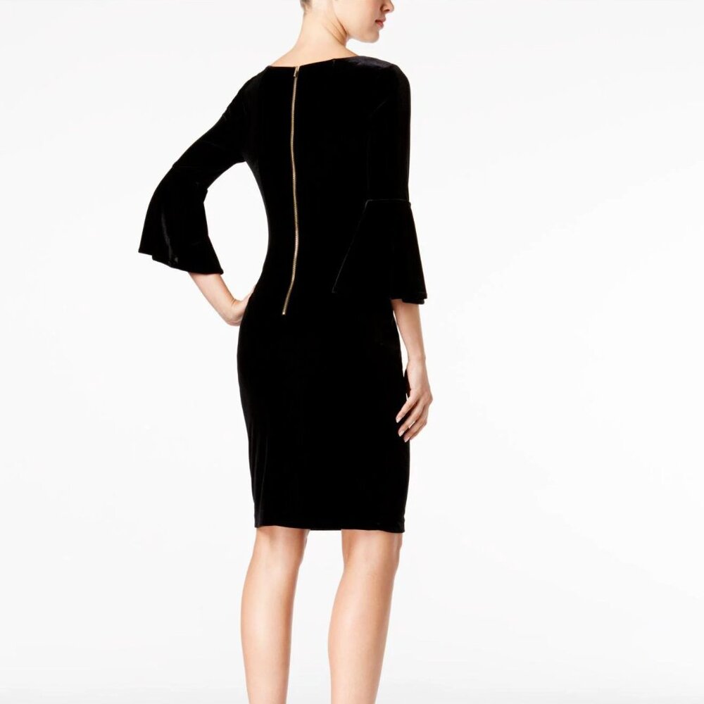 Calvin Klein Women's Bell Sleeve Solid Sheath Dress Size 10 New